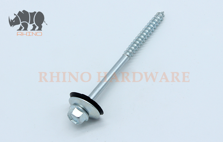 Hex Washer Screw With Big EPDM Washer, Part Thread