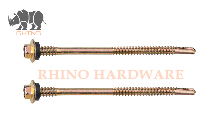 Hex Flange Head Self Drilling Screw Double Thread With EPDM 