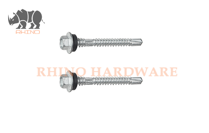 Hex Flange Head Self Drilling Screw Double Thread With EPDM 