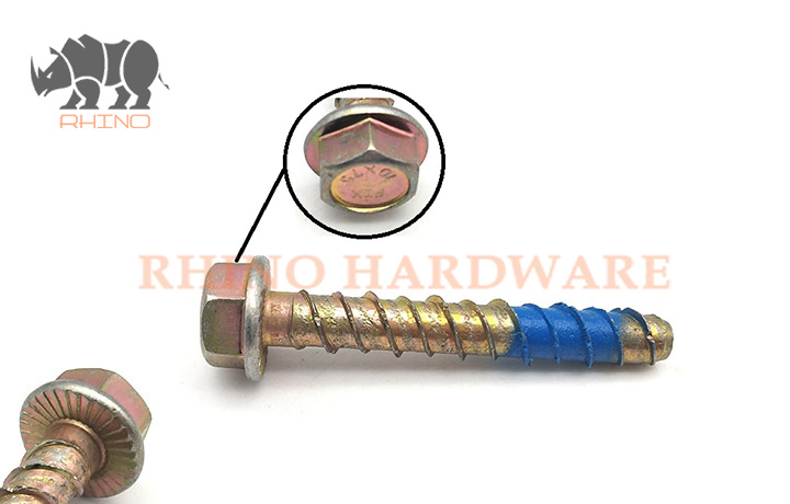 Hex Washer Concrete Screw Serration Under Head