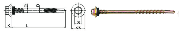 Hex Flange Head Self Drilling Screw Double Thread With EPDM Sealing Washer YZP Drawing.jpg