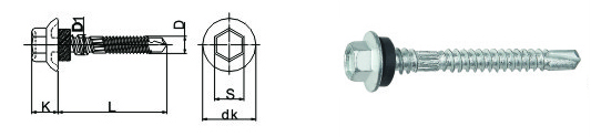 Hex Flange Head Self Drilling Screw Double Thread With EPDM Sealing Washer 500H Dacrotized Drawing.jpg