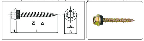 Hex Flanged Head Self Tapping Screw High-Low Thread, Type 17 Cutting with EPDM Sealing Washer Drawing.jpg